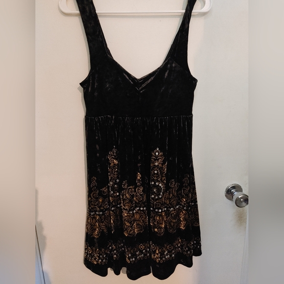 Free People Velvet Underground Dress Black Sz.S - Picture 4 of 8